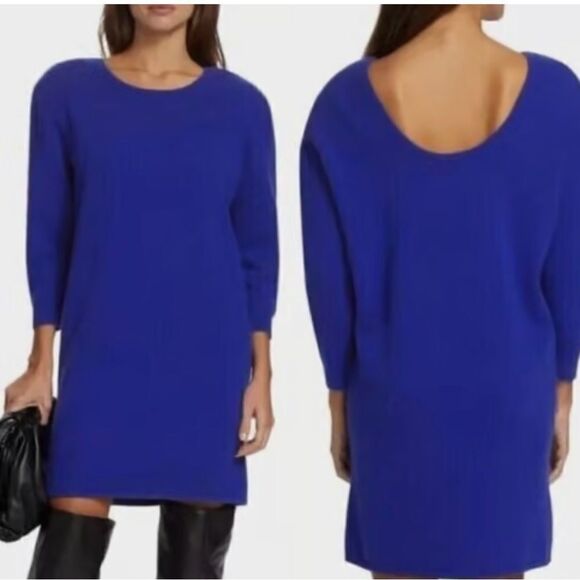 Frame Cashmere Blend Sweater
Padded Shoulder Knee Length Blue...NWT Size S - Picture 1 of 8